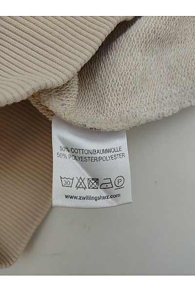 Zwillingsherz Dívčí béžová bavlněná mikina s kapucí a nápisem Vel. L/XL | Zwillingsherz | obrázek 5