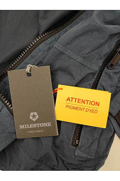 MILESTONE Modrá pánská bomber bunda se zipem přechodová Vel. UK S | MILESTONE | obrázek 7