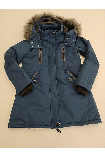 Geographical Norway Modrá zimní parka s kapucí a kožíškem Vel. EU 4/XL | Geographical Norway | obrázek 2