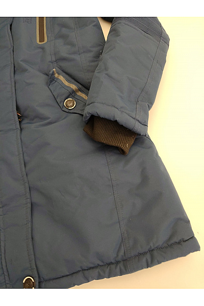Geographical Norway Modrá zimní parka s kapucí a kožíškem Vel. EU 4/XL | Geographical Norway | obrázek 4
