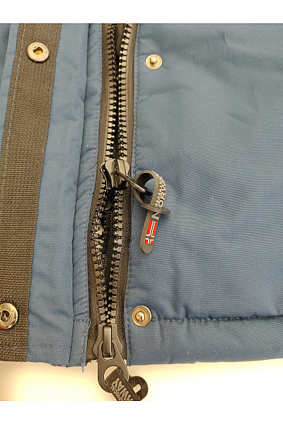 Geographical Norway Modrá zimní parka s kapucí a kožíškem Vel. EU 4/XL | Geographical Norway | obrázek 5