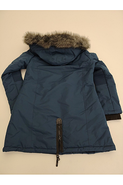Geographical Norway Modrá zimní parka s kapucí a kožíškem Vel. EU 4/XL | Geographical Norway | obrázek 6