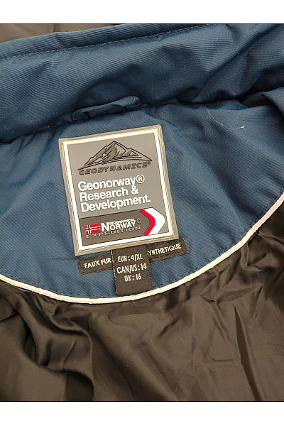 Geographical Norway Modrá zimní parka s kapucí a kožíškem Vel. EU 4/XL | Geographical Norway | obrázek 9