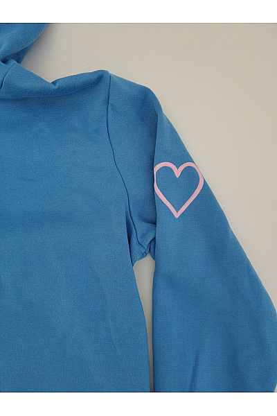 Zwillingsherz Dívčí modrá mikina s kapucí a nápisem LOVE Vel. S/M | Zwillingsherz | obrázek 4