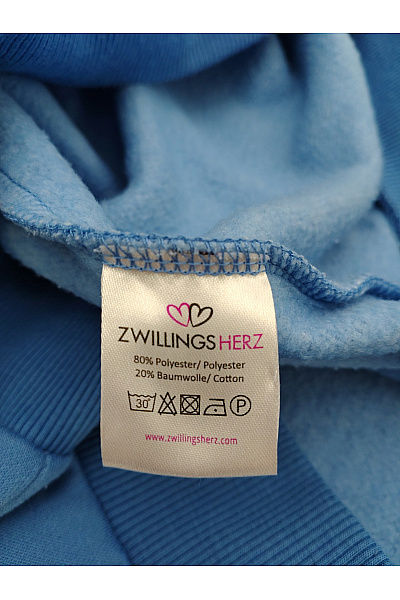 Zwillingsherz Dívčí modrá mikina s kapucí a nápisem LOVE Vel. S/M | Zwillingsherz | obrázek 7