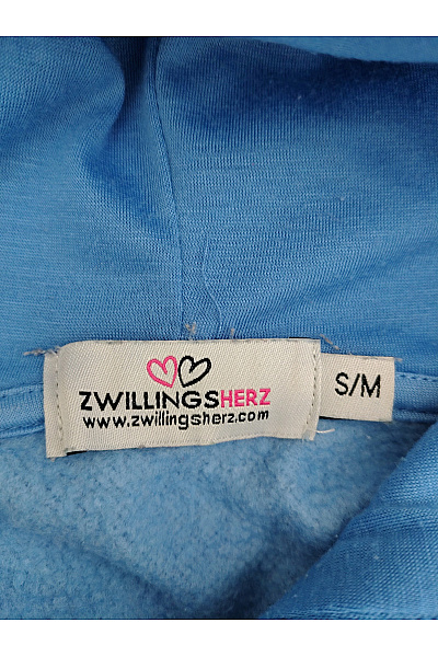 Zwillingsherz Dívčí modrá mikina s kapucí a nápisem LOVE Vel. S/M | Zwillingsherz | obrázek 8