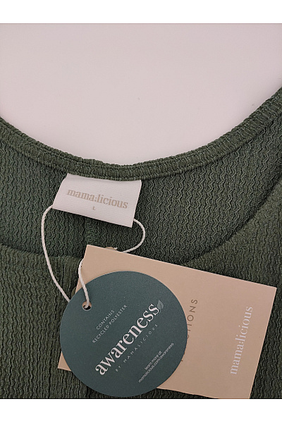 Mama licious Dámský khaki letní overal bez rukávů volný Velikost L | mama licious | obrázek 5