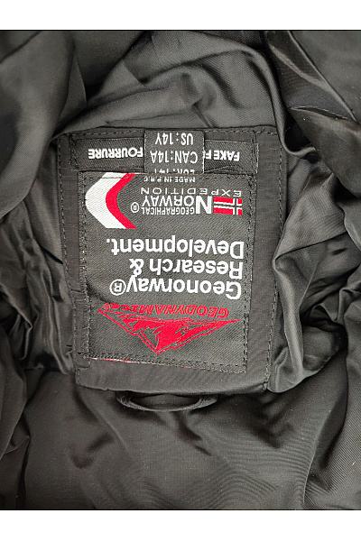 Geographical Norway Černá dívčí prošívaná zimní bunda s kapucí Vel. US 14Y | Geographical Norway | obrázek 8
