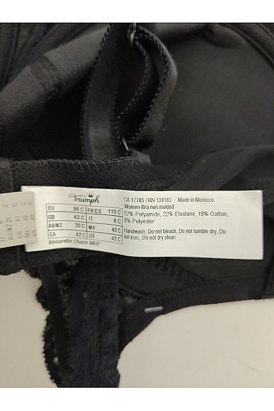 TRIUMPH Černá krajková kosticová podprsenka s měkkými košíčky Velikost EU 95C | TRIUMPH | obrázek 8