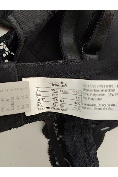 TRIUMPH Černá krajková kosticová podprsenka s měkkými košíčky Velikost EU 95C | TRIUMPH | obrázek 10