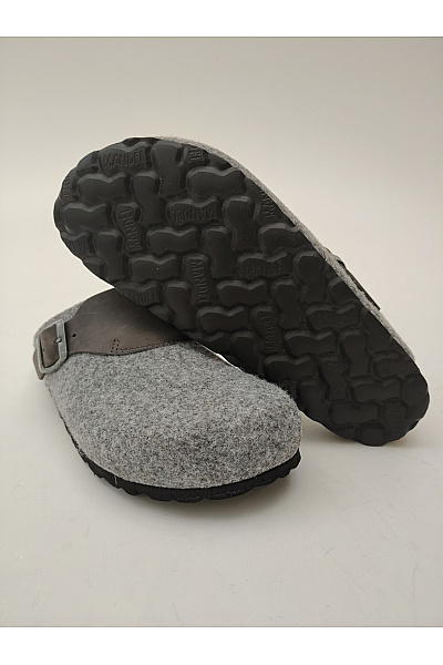 Mandel Sandals Šedé nazouvací pantofle s přezkou a plnou špičkou Velikost EU 37 | Mandel Sandals | obrázek 3
