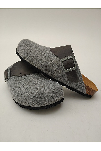 Mandel Sandals Šedé nazouvací pantofle s přezkou a plnou špičkou Velikost EU 37 | Mandel Sandals | obrázek 4