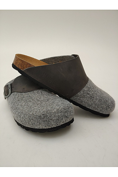 Mandel Sandals Šedé nazouvací pantofle s přezkou a plnou špičkou Velikost EU 37 | Mandel Sandals | obrázek 5