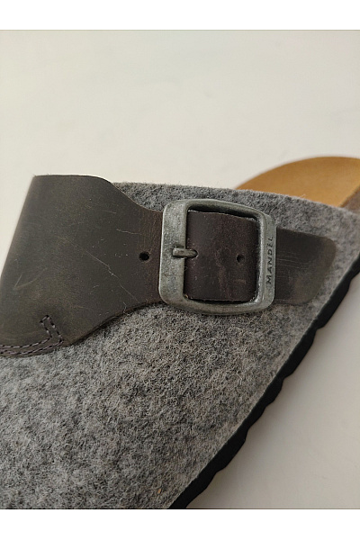 Mandel Sandals Šedé nazouvací pantofle s přezkou a plnou špičkou Velikost EU 37 | Mandel Sandals | obrázek 7