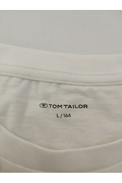 TOM TAILOR Bílé pánské tričko s dlouhým rukávem potiskem a kulatým výstřihem Velikost L / 164 | TOM TAILOR | obrázek 4