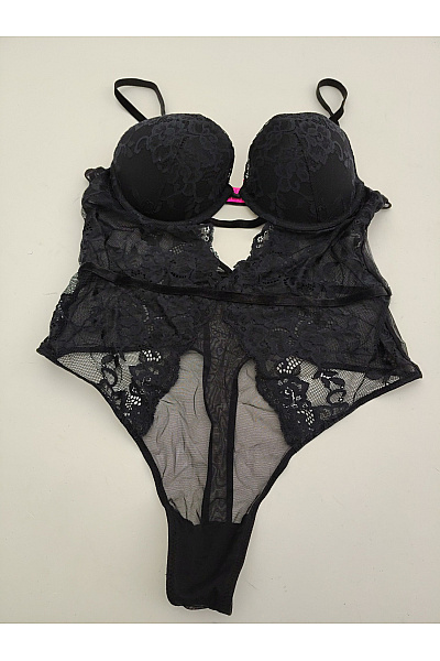 La Senza Černé krajkové body s kosticemi luxusní Vel. M | La Senza | obrázek 4