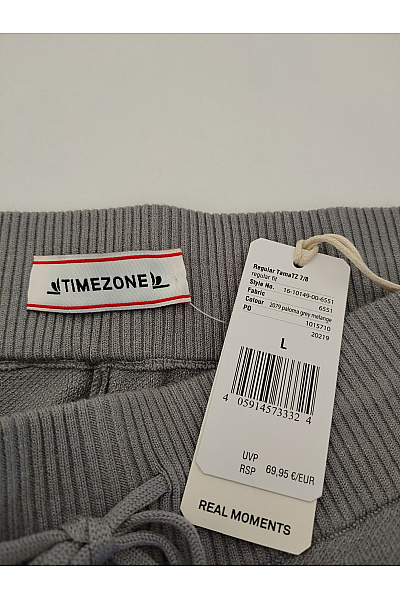 TIMEZONE Šedé pletené tepláky s kapsami a gumou v pase Vel. L | TIMEZONE | obrázek 5