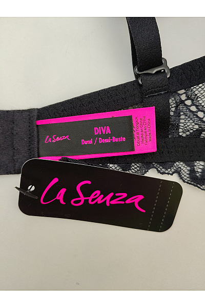 La Senza Černá krajková kosticová push up podprsenka Vel. EU 34DD | La Senza | obrázek 8