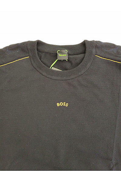 HOSS Černý bavlněný pulovr s dlouhým rukávem Velikost XXXL | HOSS | obrázek 3
