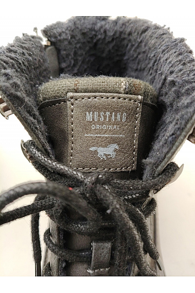 MUSTANG Šedé kotníkové zimní workery se šněrováním a přezkou Velikost EU 44 | MUSTANG | obrázek 9