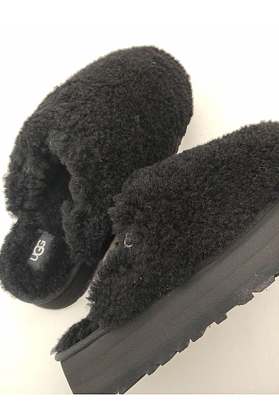 UGG Černé dámské pantofle s kožíškem na vysoké platformě Vel. US 7 | UGG | obrázek 8