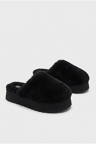UGG Černé Dámské Pantofle S Kožíškem Na Vysoké Platformě Vel. US 7