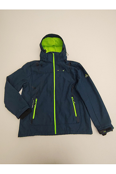 Canadian-peak Modrá Pánská Softshellová Bunda S Kapucí Sportovní Outdoorová Vel. EU XL