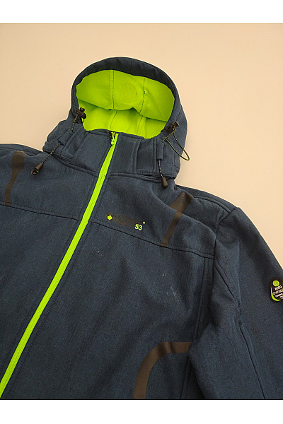 Canadian-peak Modrá pánská softshellová bunda s kapucí sportovní outdoorová Vel. EU XL | canadian-peak | obrázek 3