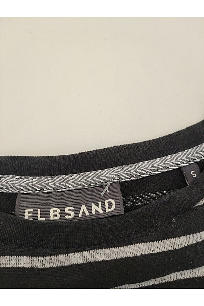 ELBSAND Černobílé pruhované tričko s dlouhým rukávem a nápisem Velikost S | ELBSAND | obrázek 4