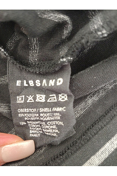 ELBSAND Černobílé pruhované tričko s dlouhým rukávem a nápisem Velikost S | ELBSAND | obrázek 5