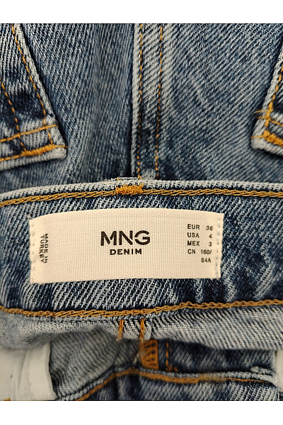MANGO Dámské modré široké bavlněné džíny s vysokým pasem Velikost EU 36 | MANGO | obrázek 7
