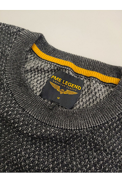 PME LEGEND Pánský šedý pletený pulovr s dlouhým rukávem Vel. M | PME LEGEND | obrázek 6