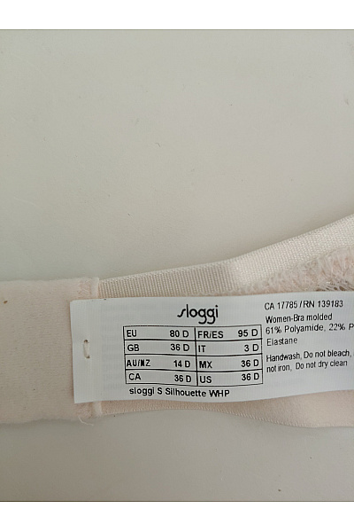 Sloggi Béžová hladká t-shirt podprsenka s kosticemi Vel. EU 80D | Sloggi | obrázek 9