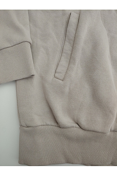 Sublevel Béžová bavlněná oversized mikina s kapucí a potiskem Vel. XL | Sublevel | obrázek 4