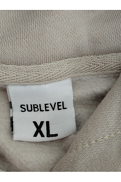 Sublevel Béžová bavlněná oversized mikina s kapucí a potiskem Vel. XL | Sublevel | obrázek 7