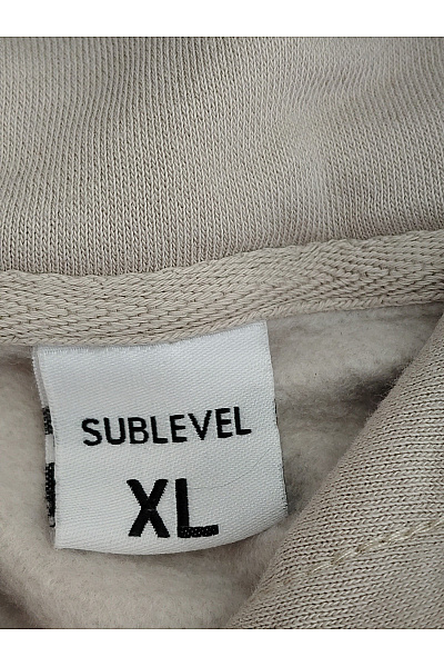 Sublevel Béžová bavlněná oversized mikina s kapucí a potiskem Vel. XL | Sublevel | obrázek 8