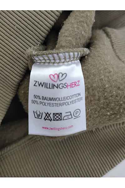 Zwillingsherz Dívčí khaki mikina s leopardím vzorem a růžovým pruhem Velikost L/XL | Zwillingsherz | obrázek 8