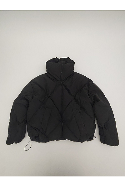 Bianco lucci Černá prošívaná zimní puffer bunda oversize Velikost EU 38 | bianco lucci | obrázek 2