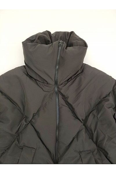 Bianco lucci Černá prošívaná zimní puffer bunda oversize Velikost EU 38 | bianco lucci | obrázek 4