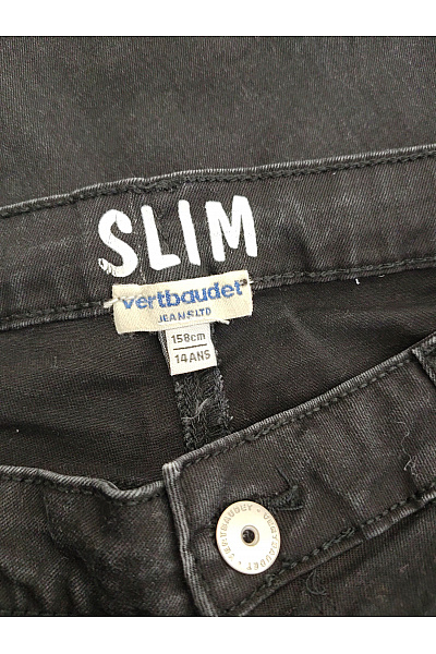 Vertbaudet Dívčí černé bavlněné džíny slim střih Vel. FR 158cm / 14ANS | Vertbaudet | obrázek 4