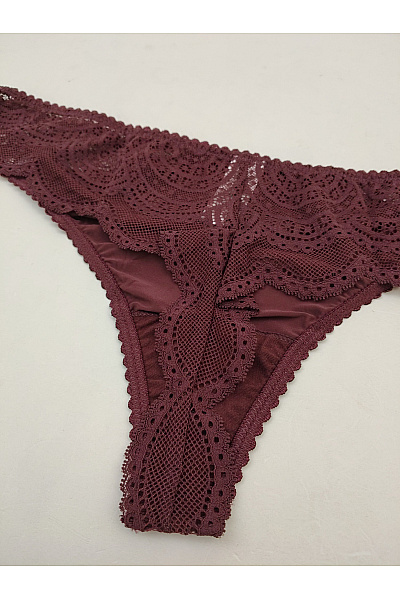 Lasca Dámské fialové krajkové kalhotky tanga luxusní | Lasca | obrázek 4