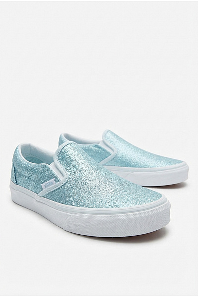Vans Tenisky Classic Slip-On Glitter (Delicate Blue/True White) Modré Velikost EU 36.5