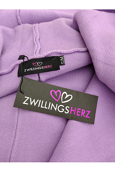 Zwillingsherz Fialový pletený kardigan s kapucí a kapsami Vel. S/M | Zwillingsherz | obrázek 6
