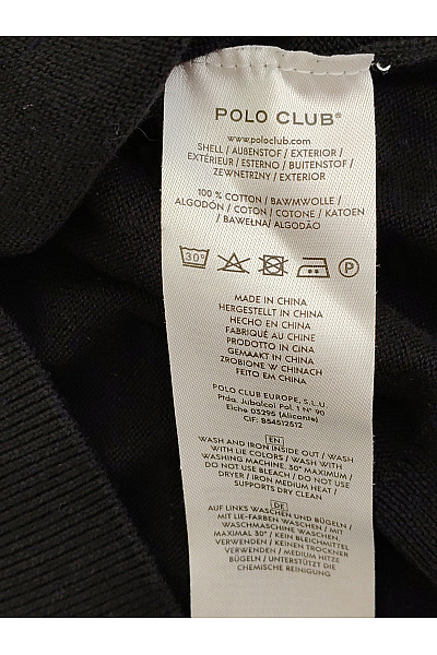 POLO CLUB Černý bavlněný dámský pulovr s dlouhým rukávem basic Velikost US XL | POLO CLUB | obrázek 4