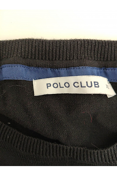 POLO CLUB Černý bavlněný dámský pulovr s dlouhým rukávem basic Velikost US XL | POLO CLUB | obrázek 5