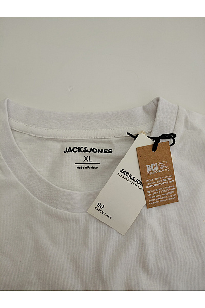 JACK & JONES Bílé bavlněné pánské tričko s krátkým rukávem a nápisem Velikost XL | JACK & JONES | obrázek 7