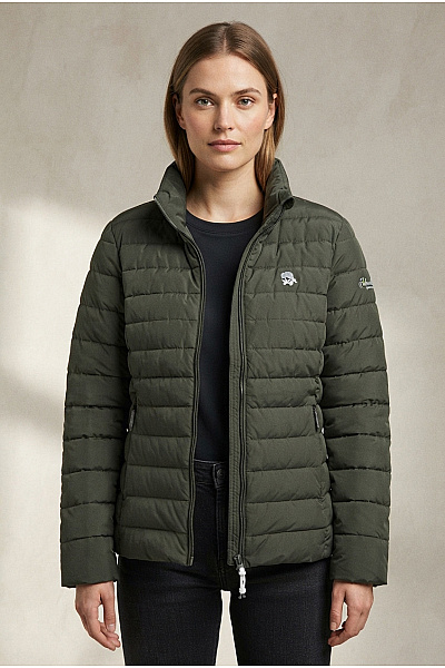 Schmuddelwedda Dámská Khaki Prošívaná Puffer Bunda Se Zipem Vel. L