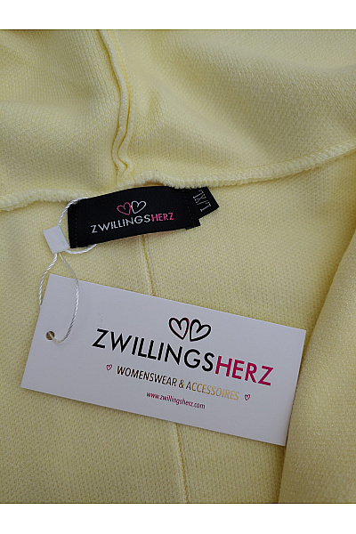 Zwillingsherz Žlutý pletený kardigan s kapucí Vel. L/XL | Zwillingsherz | obrázek 6