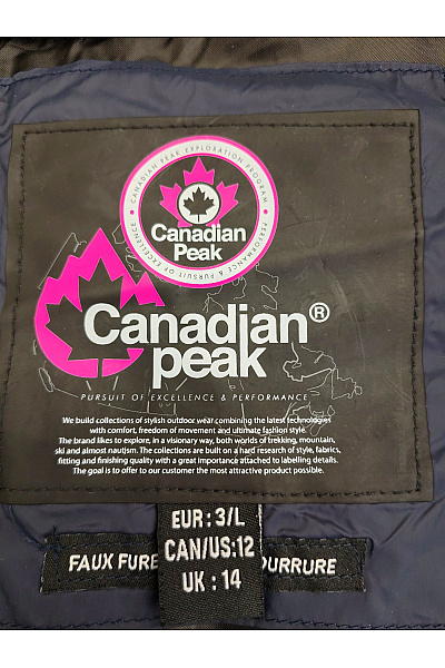 Canadian-peak Modrá prošívaná zimní dlouhá bunda s kapucí a kožešinou Vel. EU 3/L | canadian-peak | obrázek 6