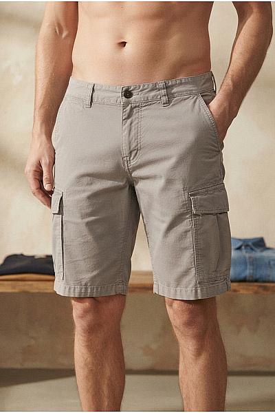 Camel Active Pánské Bavlněné Cargo Kraťasy Khaki Ke Kolenům Velikost M